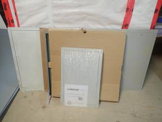 Qty Of (3) 25in X 25in Metal Access Doors C/w (1) 22in X 14in Universal Access Door