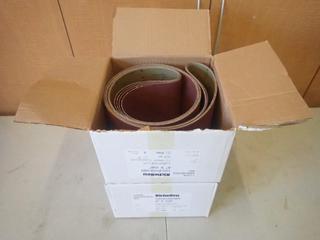 Qty Of (9) Pieces Of 6in X 108in P-80 Grit Aluminum Oxide Cloth Belt Sand Paper