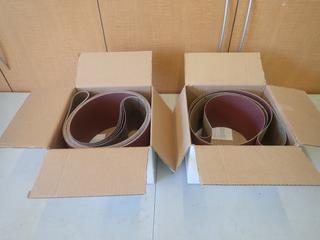 Qty Of (6) Pieces Of 6in X 108in P80 Grit Aluminum Oxide Cloth Belt Sand Paper