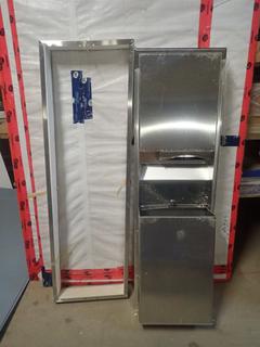 17in X 4in X 56in Bobrick Model 3944 Recessed Convertible Paper Towel Dispenser/Waste Receptacle