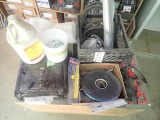 Industrial Mop Head, Paper Towel Dispenser, Brackets, Cutting Fluid, Glue Down Laminate Flooring Strap, Screws And Misc Supplies