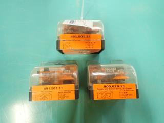 (2) CMT Orange Tools Rail And Stile Sets C/w (1) CMT Orange Tools Tongue And Groove Set