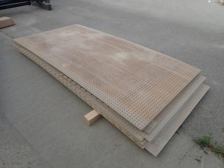 Qty Of Up To 4ft X 8ft Sheets Of Peg Board *Note: Edges Broken On Some Board*