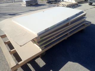 (1) 36in X 83in X 1 3/4in Undercut P/G Door, (3) 84in X 42in X 1 3/4in Hollow Core Doors, (1) 81 1/4in X 15 3/4in And 1 3/4in Solid Core Door And (1) 79 1/8in X 35in X 1 3/4in Solid Core Door w/ 20in X 20in Window