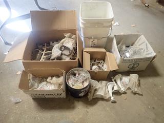 Qty Of Door Hinges, Inserts For Cable Cords, Door Hooks, Glass Door Hinges, Steel Table Legs And Misc Supplies