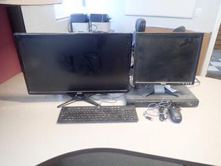 (1) Dell Model E177FPC 17in Monitor C/w (1) Acer Model G276HL 26in Monitor, (1) CC TV Power Station, Keyboard And Mouse