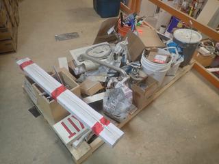 Qty Of Caulking Guns, Caution Tape, Silicone, Sealant, Ball Valves, Water Tap, Toggle Anchors, Dust Bag, Exit Sign Hand Rail Clamps And Misc Supplies
