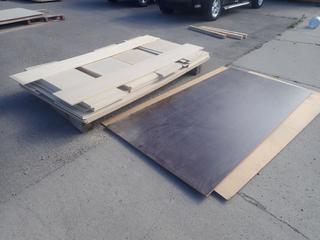 Qty Of Up To 4ft X 8ft Sheets Of Birch, Melamine And Walnut Finish Pieces