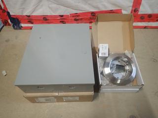 (2) Schlage P8902 12/24V Electrical Panel Boxes C/w LCN Mounting Box For 6in Round Push Plate
