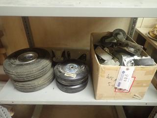 Qty Of Casters C/w (2) 4-Ply 4.10/3.50-4 Tires And (2) Powerfist Wheel Speeds w/ 5/8 Bore