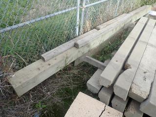 (1) 8in X 8in X 6ft2in And (1) 8in X 8in X 16ft2in Pressure Treated Lumber *Note: Concrete Stops Not included*