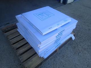 Qty Of (8) Boxes Of Mifab 24in X 24in Universal Steel Access Doors C/w (1) 18in X 18in Steel Access Door