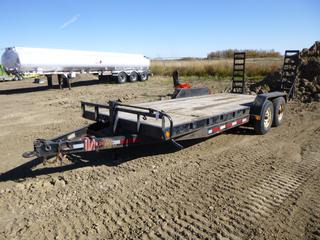 PJ Trailers 18 Ft. T/A Car Hauler c/w Spring Susp, Pintle Hitch, 2 Ft. Beaver Tail, 5 Ft. Ramp, ST235/80R16 Tires *Note: VIN OBL, Damage To Deck*