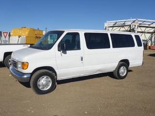 2005 Ford E350 Van c/w 6.0L Diesel, A/T, Showing 325,924 Kms, 15 Passenger, VIN 1FBSS31P45HA69710 *Note: Damage To Right Rear Side, Dent On Left Bottom Side, Drivers Bottom Seat Ripped*