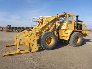 Patrick ARR8 16,000 Lb Pipe Loader c/w 62 In. Forks w/ Pipe Handler Attachments, 6 Cyl Diesel, Showing 0099 Hours, Cab, 20.5-25 Tires,1- at 90%, 3- at 40%, SN 9881998