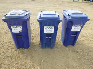 (3) Pristine 60 L Plastic Dust Bin w/ Lid *Note: No Wheels *