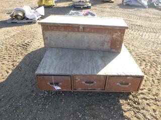 Slide in Truck Organizer, 74 3/4 In. L x 4 Ft. W x 10 1/2 In H. and Tool Box, Tool Box 4 Ft x 20 In. x 15 1/2 In