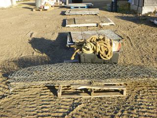 Custom Built Chain Link Yard Drag, C/w Box of Misc.  Electrical