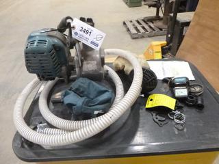 Makita Engine Pump, C/w Accessory Bag w/ Parts and Hose *Note: Not Running, Parts Only*