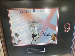 Wayne Rooney England Football Striker Framed Photo, 8 In. x 10 In. (Upstairs)