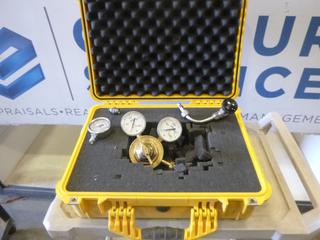 Uniweld Compressed Gas Regulator, Swagelok Pressure Gauge c/w Carrying Case (D1)