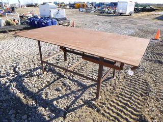 Steel Work Table, C/w Frame for Shelf Under Table, 8 Ft. x 4 Ft. X 3 Ft.