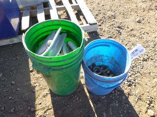 Pail Containing Qty of Lifting Lugs, w/ (1) Pail of Cable Guides