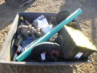 Crate of Discharge Hoses, Slings and Come-A- Longs