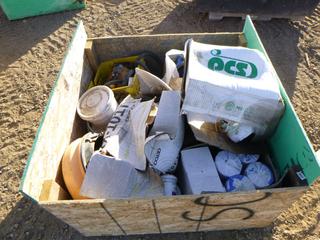 Crate of Assorted End Caps, Bolt Coupling, Anti Corrosion Tape and PVC Pipe Lubricant