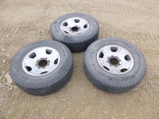 (3) Goodyear Wrangler Mountain and Snow Tires C/w Rims, Size 275/70R18, Tread at 70%