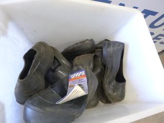 Plastic Tote of Rubber Shoe Protectors (J-2-3)