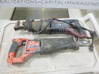 (1) Bosch Reciprocating Saw, 18V, (1) Milwaukee 18V Sawzall *Note: Battery is Missing* (D-1)