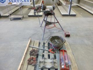 Ridgid 300 Power Vice and Accessories, C/w Qty of Dies (L-3-2)