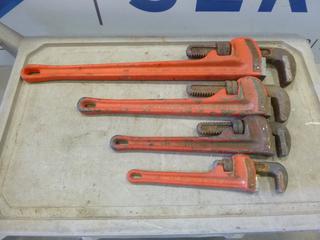 Ridgid Pipe Wrenches, (1) 10 In., (1) 14 In., (1) 18 In., (1) 24 In. (G-1)