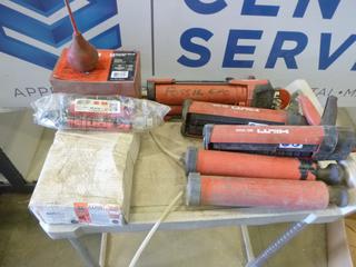 (2) Hilti MD 2500, (1) Hilti HMD500, (2) Hilti HY 200A, Hilti Fire Stop Blocks, Box of Rapid EX30 (F-1)