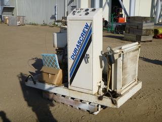 Durascrew Skid Mounted Screw Compressor c/w 120V, Single Phase *Note: Working Condition Unknown*