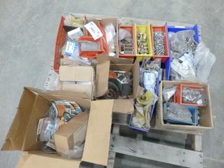 Pallet of Misc Hardware Including  Bolts, Hinges, Locks, Leg Board Hooks (T41)