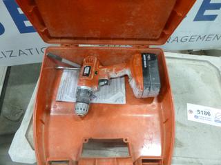 Black and Decker 18V Cordless Drill c/w Assortment of Drill Bits and Case *Note: No Charger* (X-3-3)
