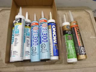 (8) Unused Assorted Tubes of Caulking and Adhesive (E2)