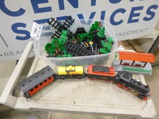 Royal Express Battery Powered Train Set Including (4) Cars, Remote Control, Multiple Pieces of Track, Trees, Passenger Landing *Note: Working Condition Unknowns* (E2)