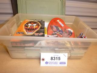 Tub Of Fleer, Upper Deck,  Pinnacle Hockey Cards, C/w Nascar Chocolate Tin