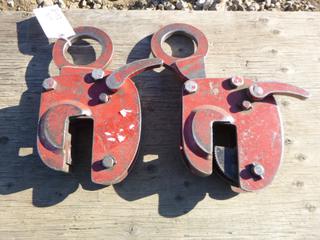 (2) 2 Ton Plate Clamps