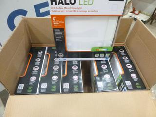 (1) Box of 6 Halo LED Surface Mount Down Light, 790 Lumens / Light, Uses 9.9W (L-1-3)