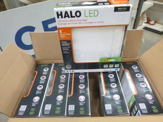 (1) Box of 6 Halo LED Surface Mount Down Light, 790 Lumens / Light, Uses 9.9W (L-1-3)