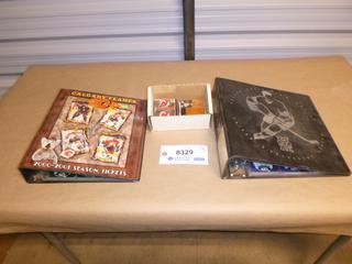 (1) Box and (2) Binders of Pro-Set / Upper Deck Hockey Cards