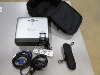 Optima Projector w/ Accessories, Model EP716, S/N 082M550AAAAAC1021
