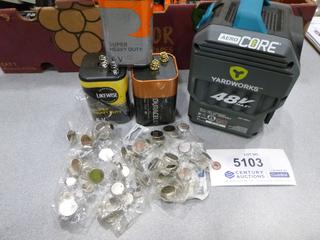 Yardworks Battery, C/w Assorted Batteries