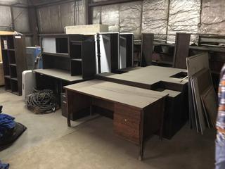 Qty of Misc Office Furniture Including Desks With Hutches (Some L-Shaped), Various Sized Whiteboards *Located Off Site at 702 17th Ave, Nisku, AB, For More Information Contact Chris at 587-340-9961* **Buyer Responsible For Load Out**