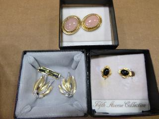 Fifth Avenue Jewelry (3) Pair Earrings