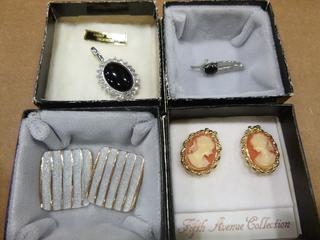 Fifth Avenue Jewelry (1) Broach, (1) Pendant, (2) Pair Earrings
